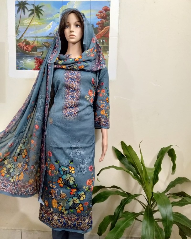 ফুল আড়ি ডিজিটাল প্রিন্ট-3 - Alternate view 2 showing  color